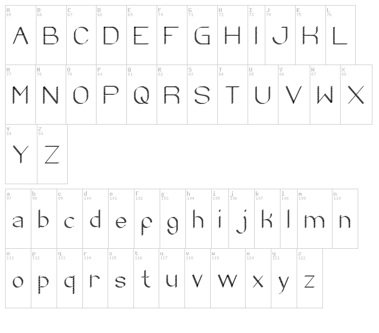 Zebra Cross font map